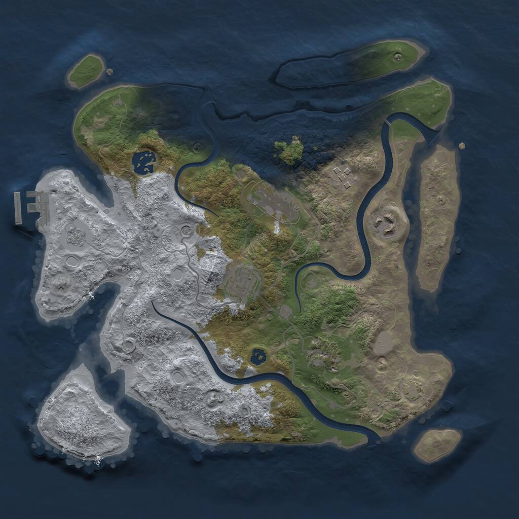Rust Map: Procedural Map, Size: 3200, Seed: 810434761, 11 Monuments