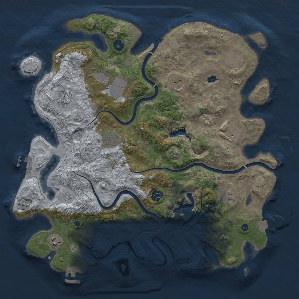 Rust Map: Procedural Map, Size: 4000, Seed: 1685279783, 16 Monuments