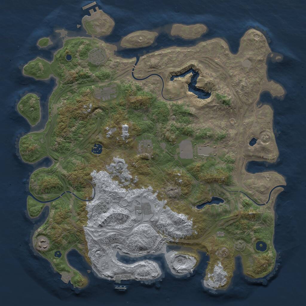 Rust Map: Procedural Map, Size: 4250, Seed: 29084, 14 Monuments