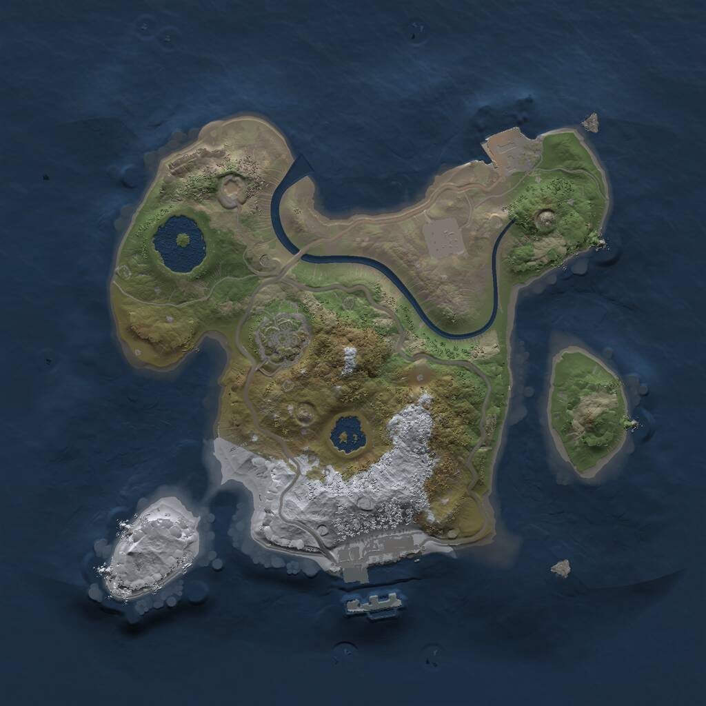 Rust Map: Procedural Map, Size: 2000, Seed: 1911108965, 3 Monuments