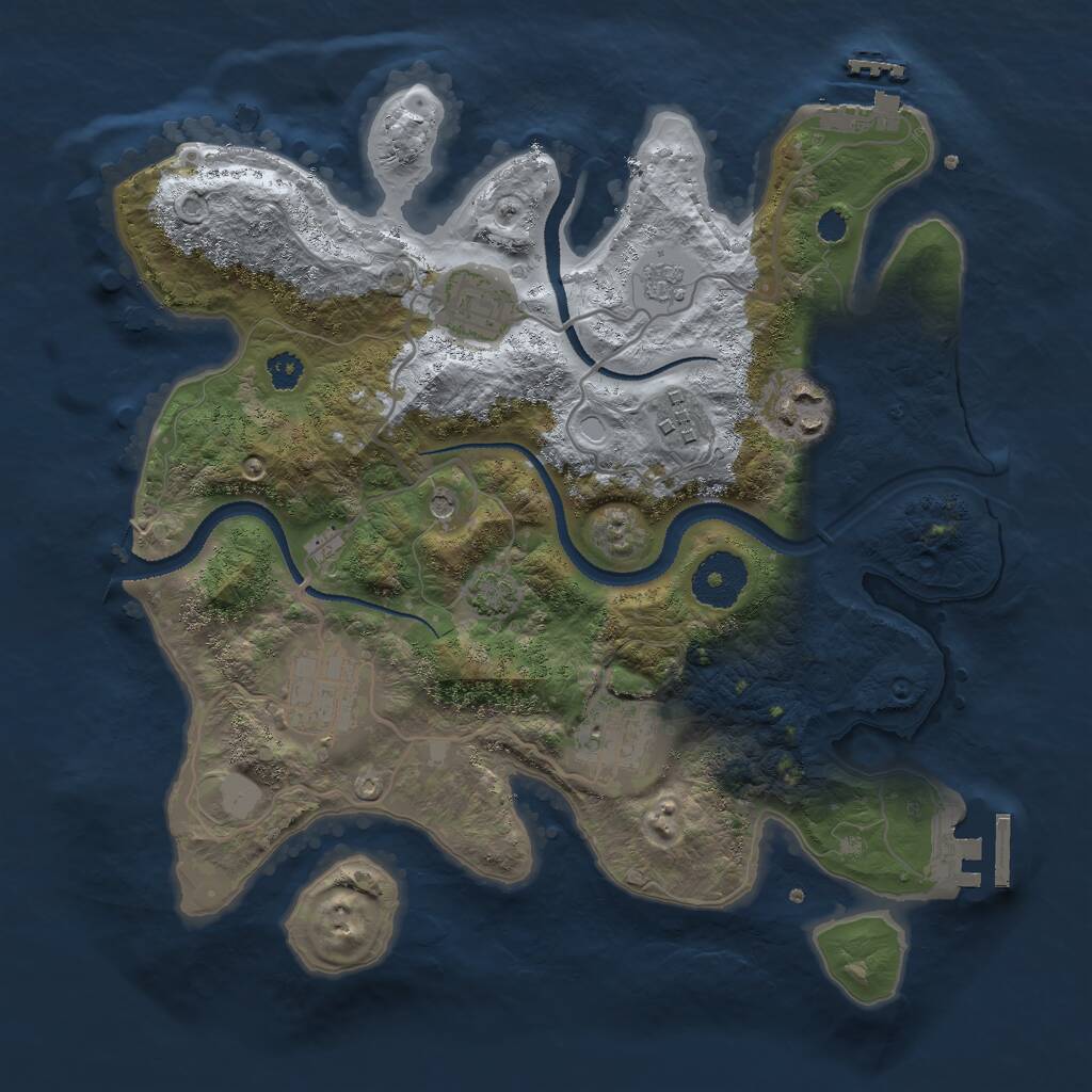 Rust Map: Procedural Map, Size: 3000, Seed: 2037815, 11 Monuments