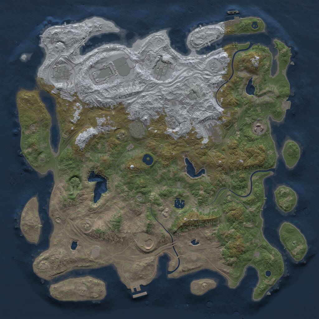 Rust Map: Procedural Map, Size: 4500, Seed: 1720993786, 16 Monuments