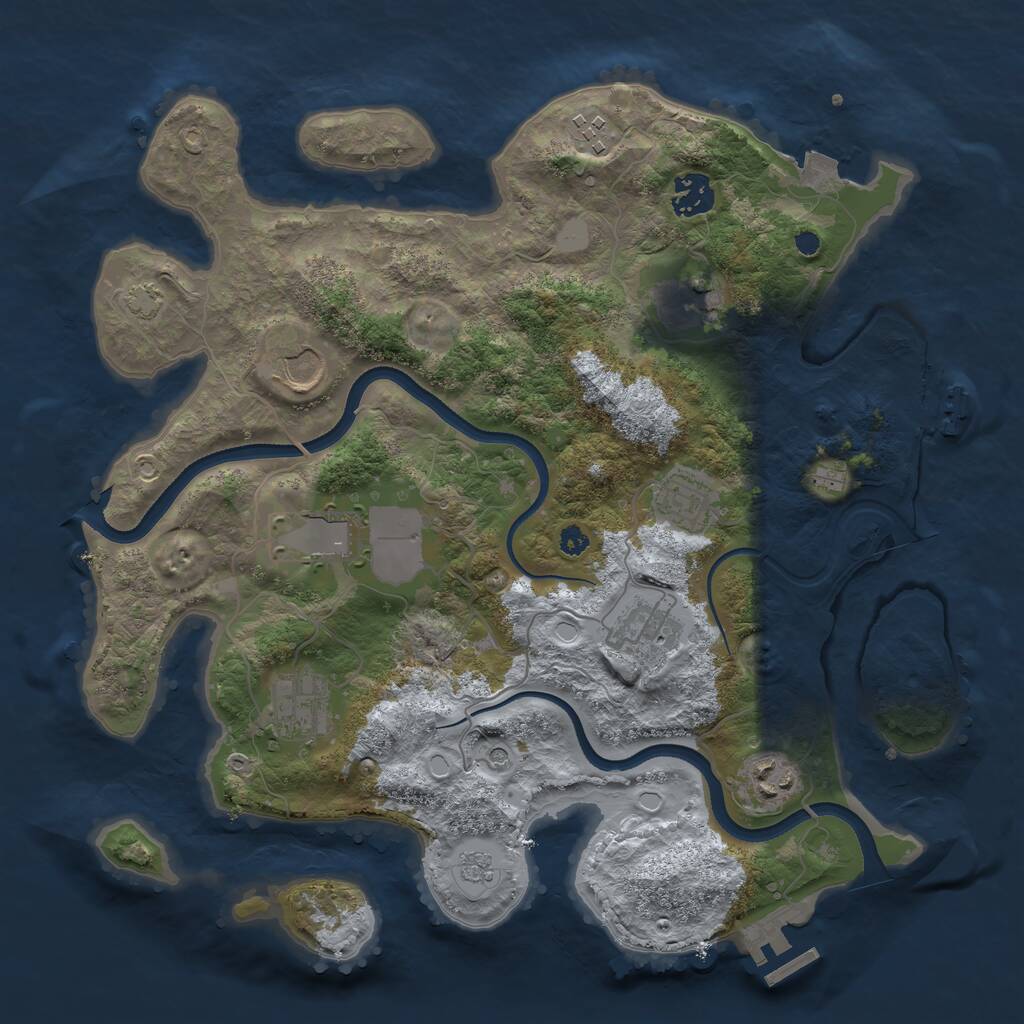 Rust Map: Procedural Map, Size: 3500, Seed: 327597934, 15 Monuments