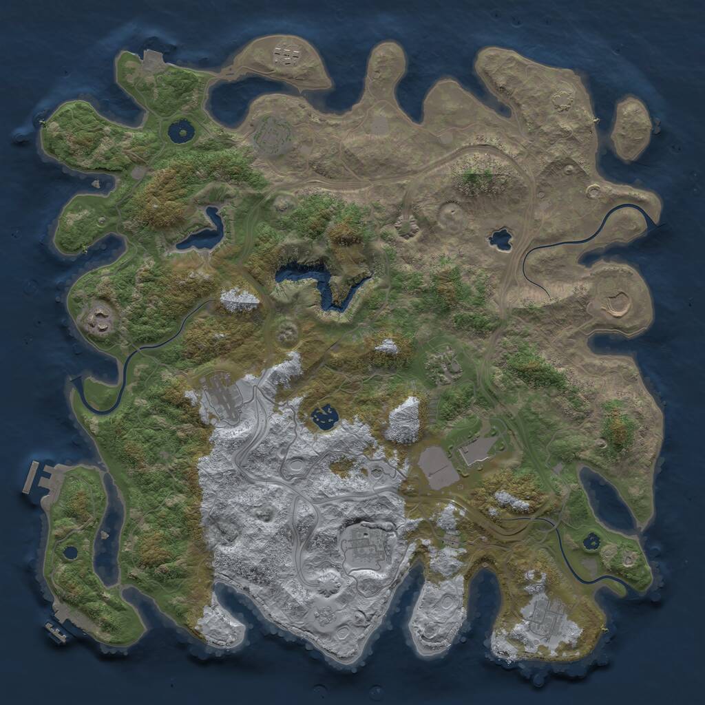 Rust Map: Procedural Map, Size: 4250, Seed: 2009210530, 16 Monuments