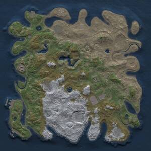 Thumbnail Rust Map: Procedural Map, Size: 4250, Seed: 2009210530, 16 Monuments