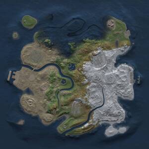 Thumbnail Rust Map: Procedural Map, Size: 3000, Seed: 1361815145, 12 Monuments