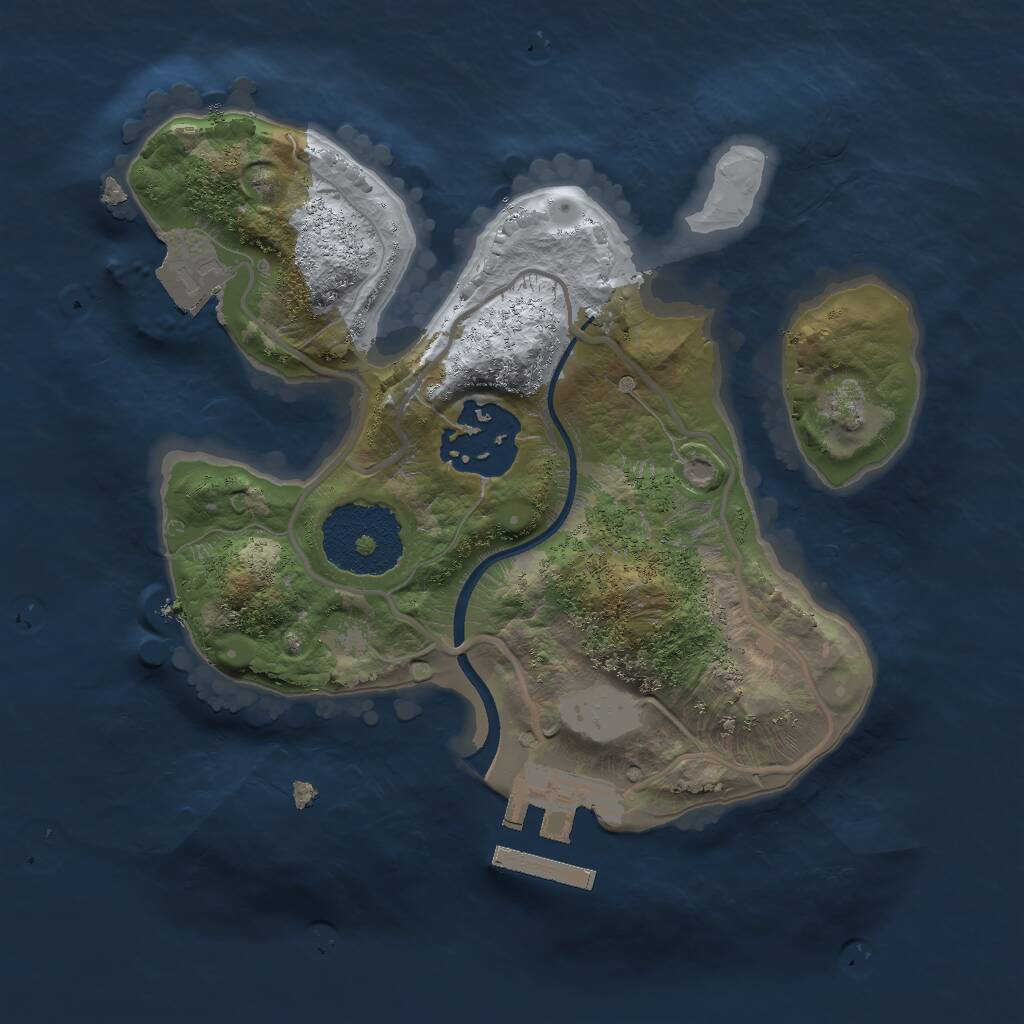 Rust Map: Procedural Map, Size: 2000, Seed: 634585134, 3 Monuments