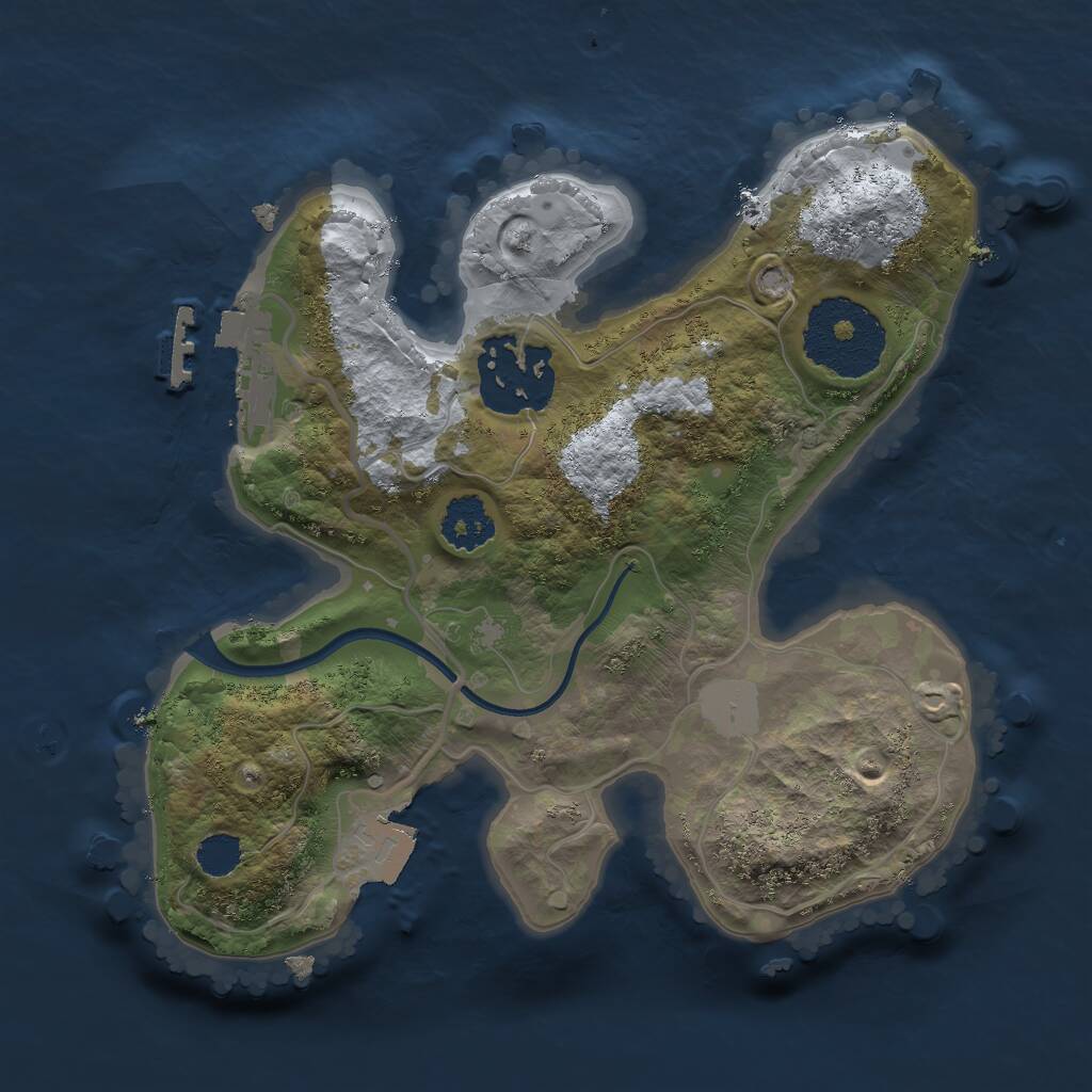 Rust Map: Procedural Map, Size: 2068, Seed: 2057869980, 3 Monuments