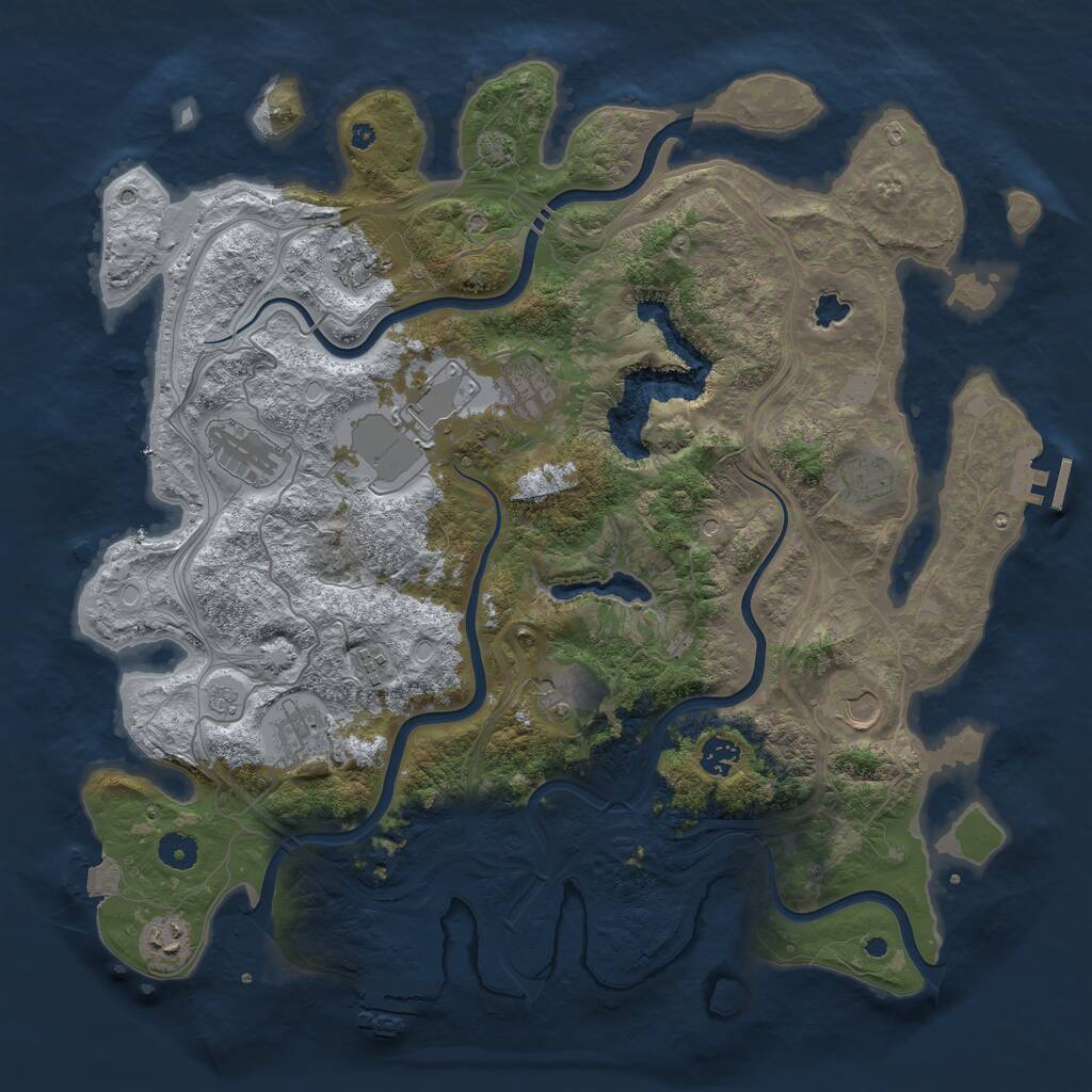 Rust Map: Procedural Map, Size: 4250, Seed: 21112634, 17 Monuments