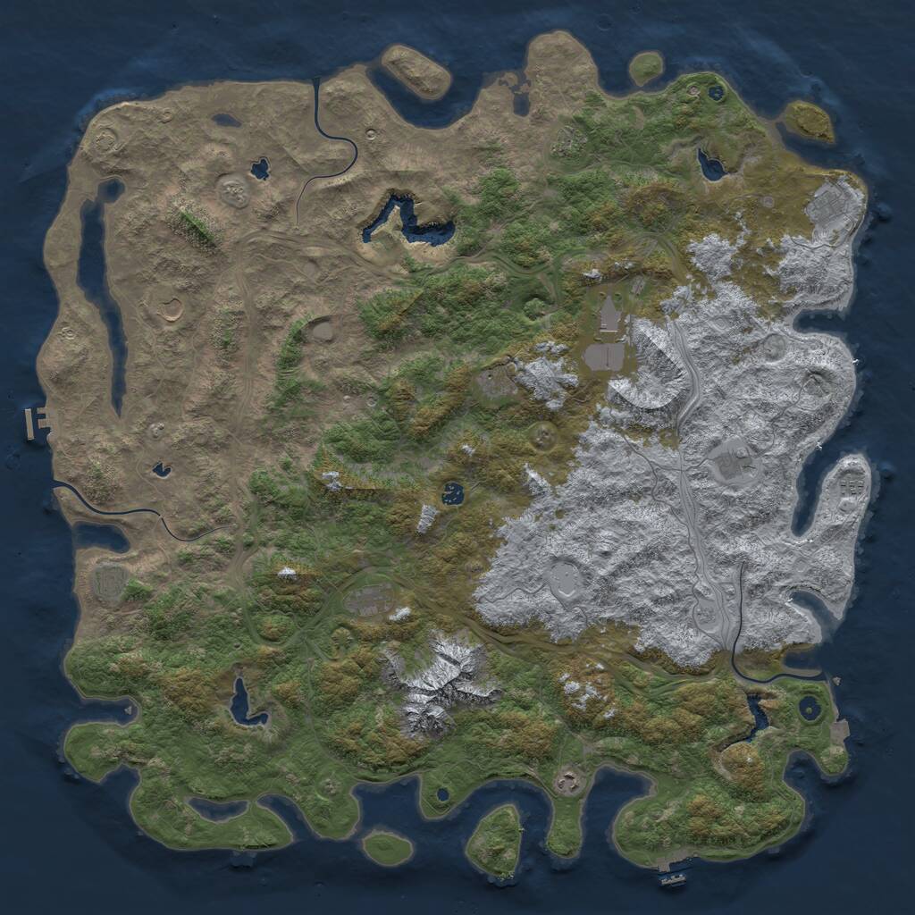 Rust Map: Procedural Map, Size: 6000, Seed: 9134, 17 Monuments