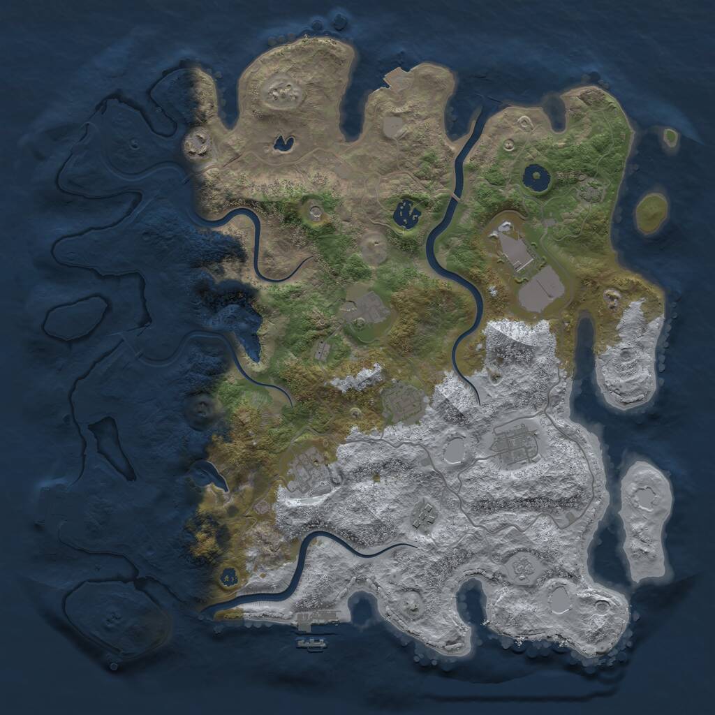 Rust Map: Procedural Map, Size: 4000, Seed: 98765132, 14 Monuments