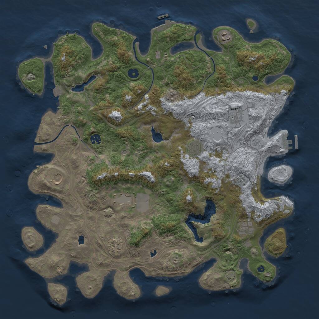 Rust Map: Procedural Map, Size: 4500, Seed: 83524687, 15 Monuments
