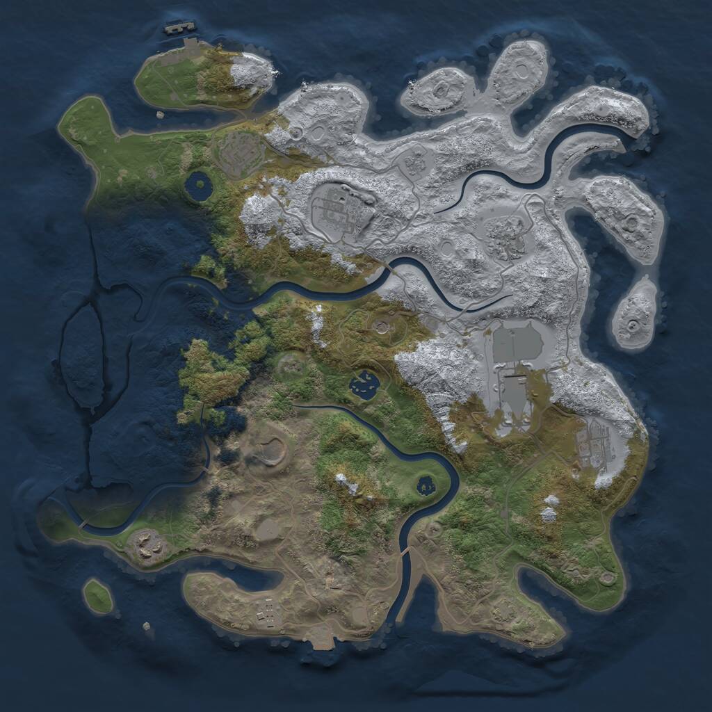 Rust Map: Procedural Map, Size: 3800, Seed: 231, 14 Monuments