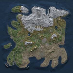 Thumbnail Rust Map: Procedural Map, Size: 3700, Seed: 847535725, 14 Monuments