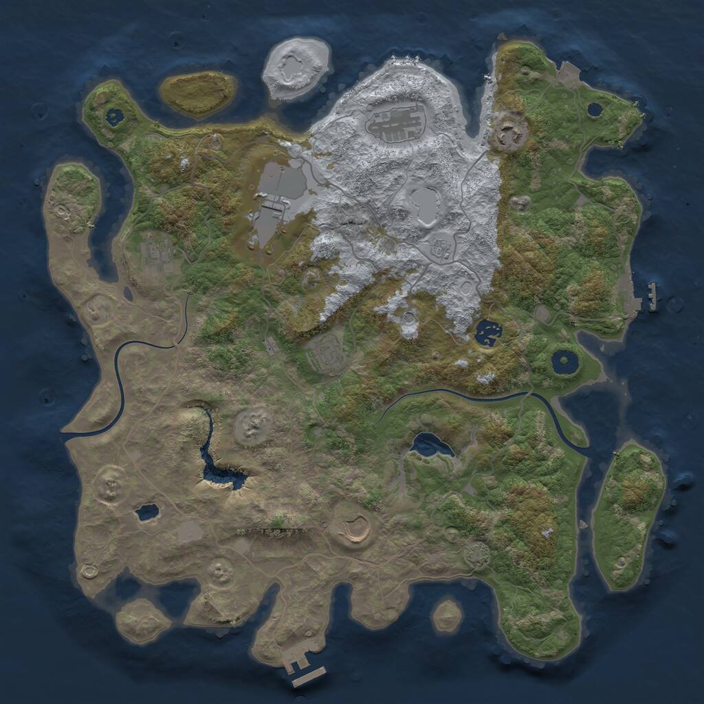 Rust Map: Procedural Map, Size: 4000, Seed: 21153973, 13 Monuments