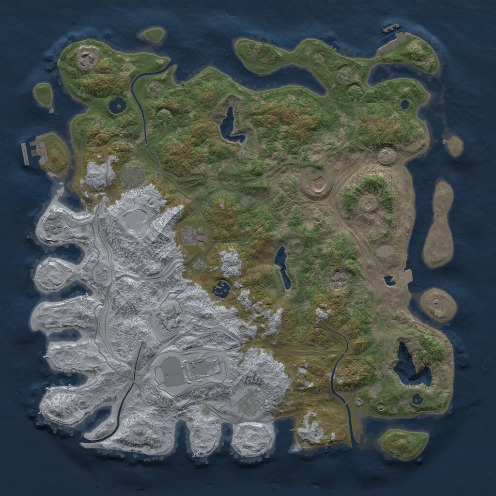 Rust Map: Procedural Map, Size: 4500, Seed: 1918414274, 15 Monuments