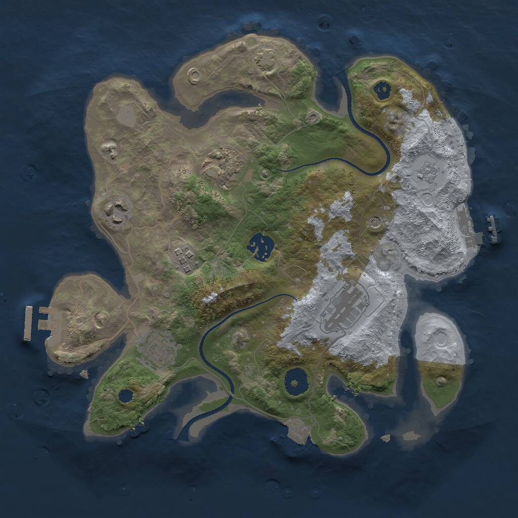 Rust Map: Procedural Map, Size: 3000, Seed: 11583, 12 Monuments
