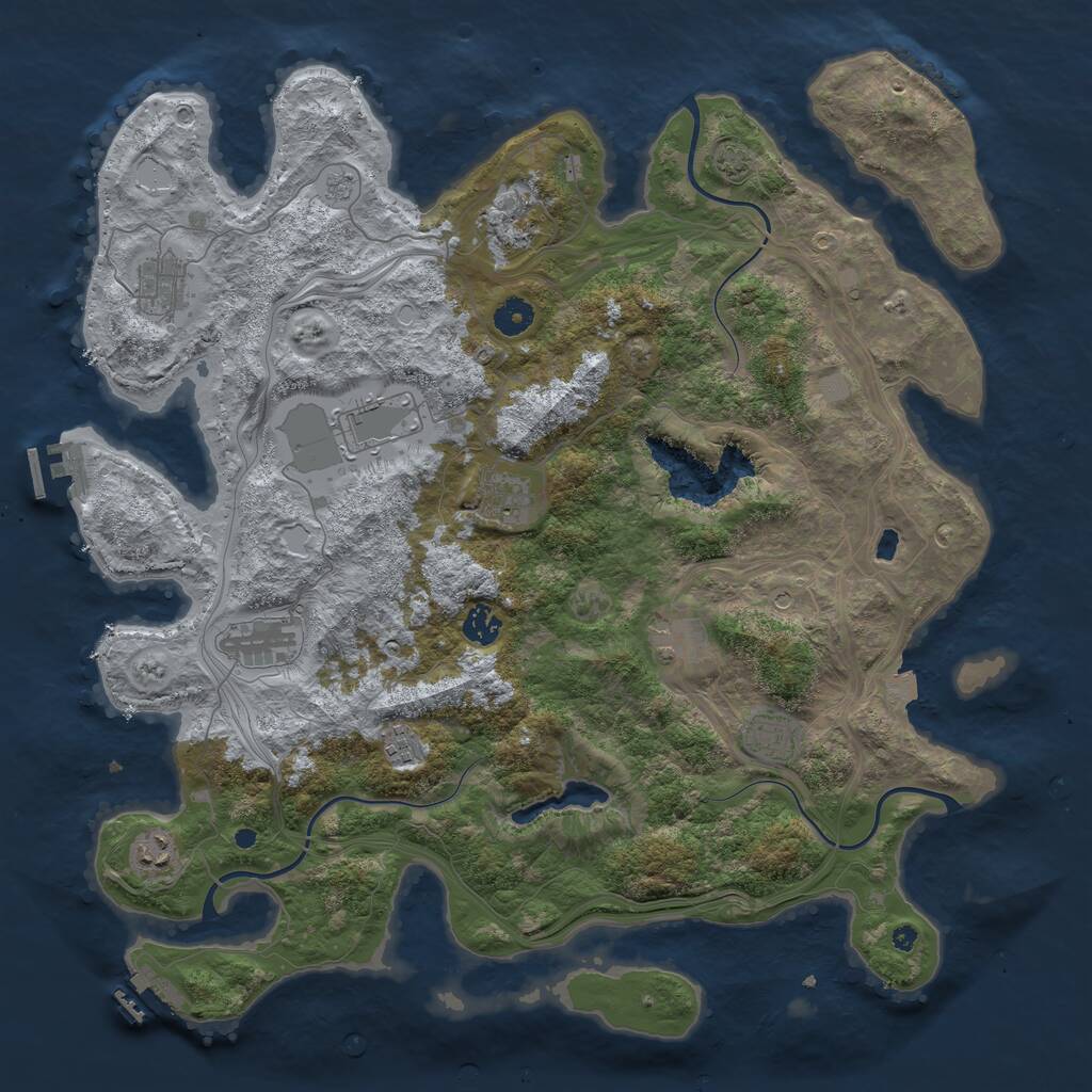 Rust Map: Procedural Map, Size: 4301, Seed: 9658497, 16 Monuments