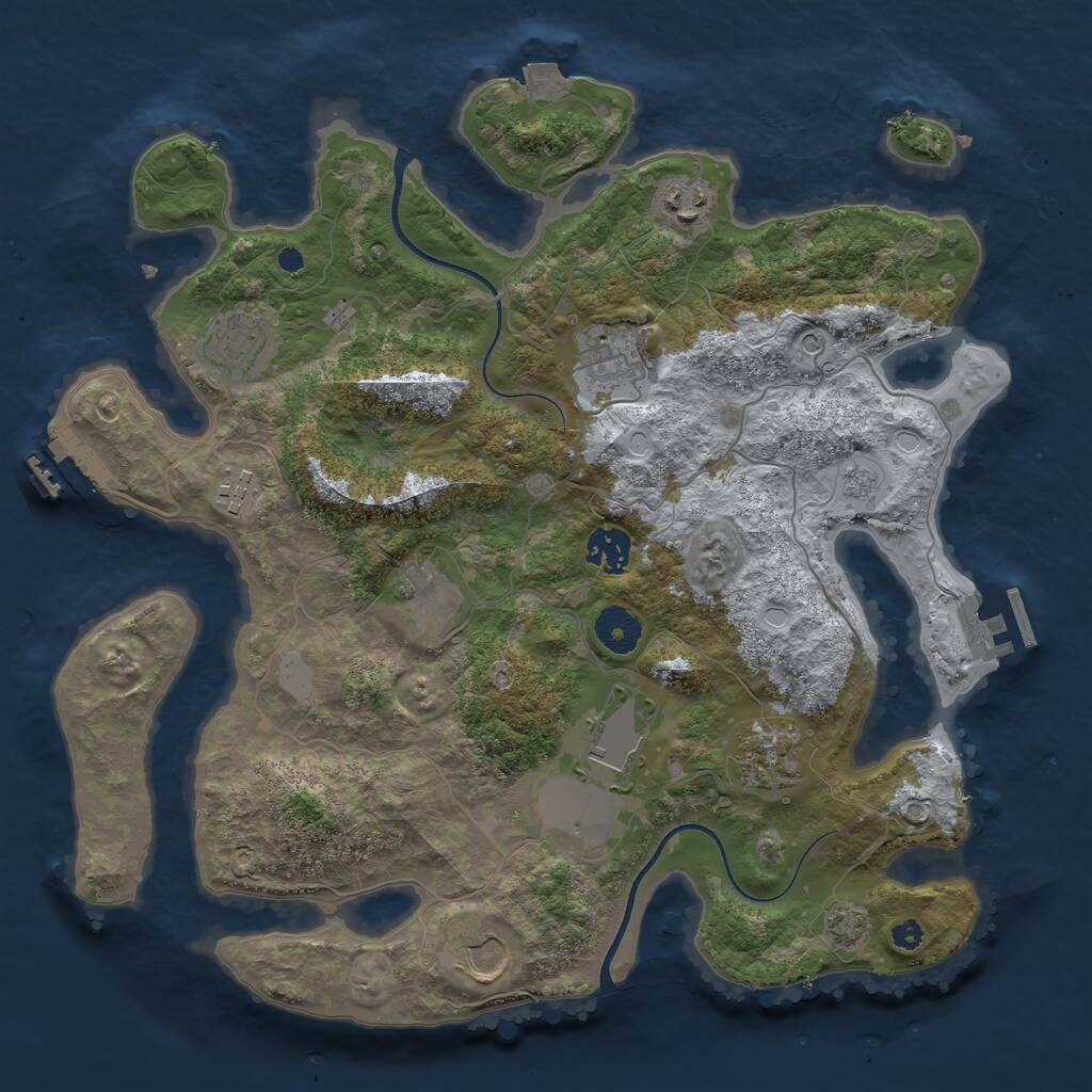 Rust Map: Procedural Map, Size: 3600, Seed: 20102, 15 Monuments