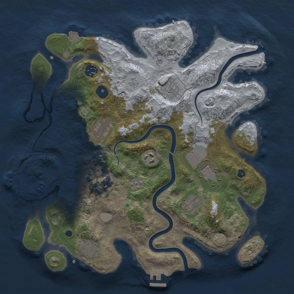 Rust Map: Procedural Map, Size: 3600, Seed: 10102, 14 Monuments