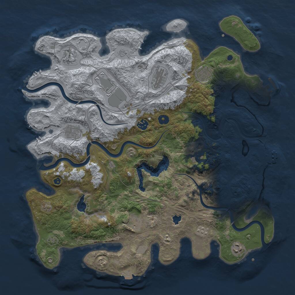 Rust Map: Procedural Map, Size: 4250, Seed: 4818, 16 Monuments