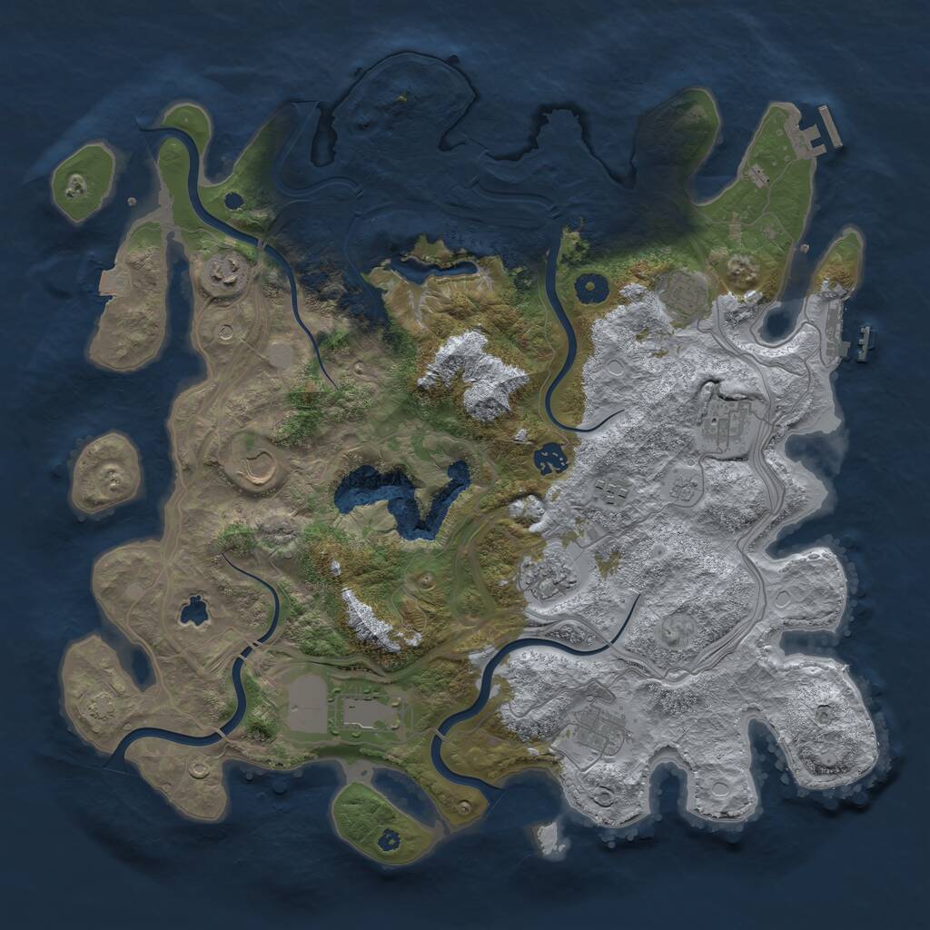 Rust Map: Procedural Map, Size: 4250, Seed: 30781, 15 Monuments