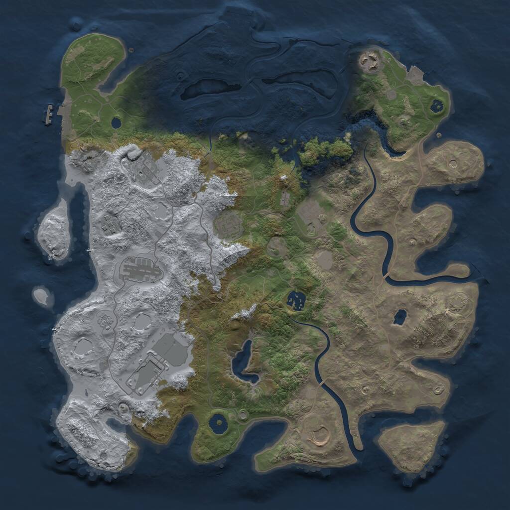 Rust Map: Procedural Map, Size: 4000, Seed: 1753909985, 15 Monuments