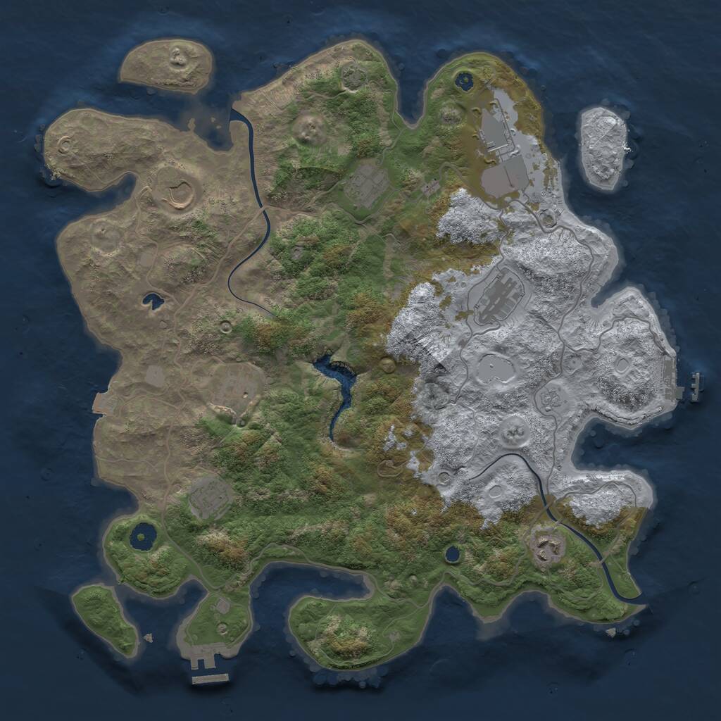 Rust Map: Procedural Map, Size: 4000, Seed: 623037298, 13 Monuments