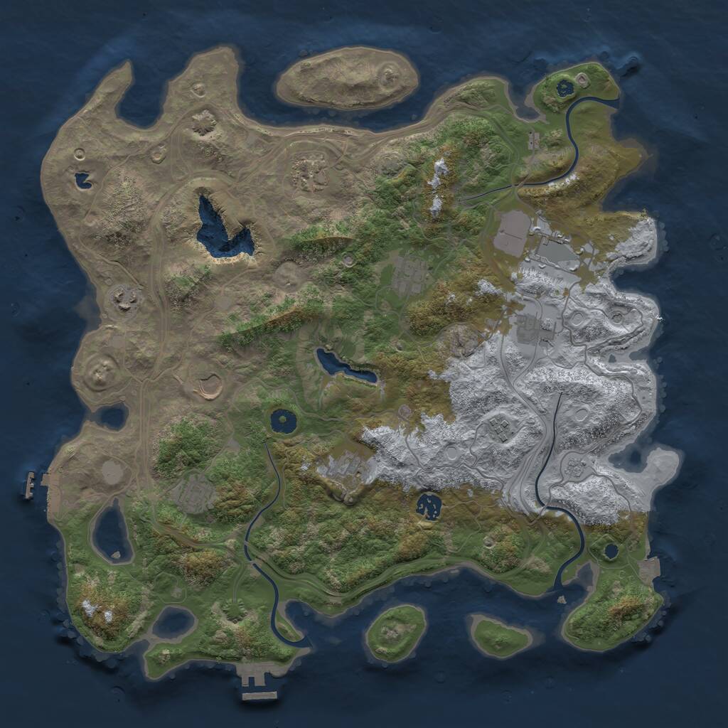 Rust Map: Procedural Map, Size: 4250, Seed: 461465454, 16 Monuments