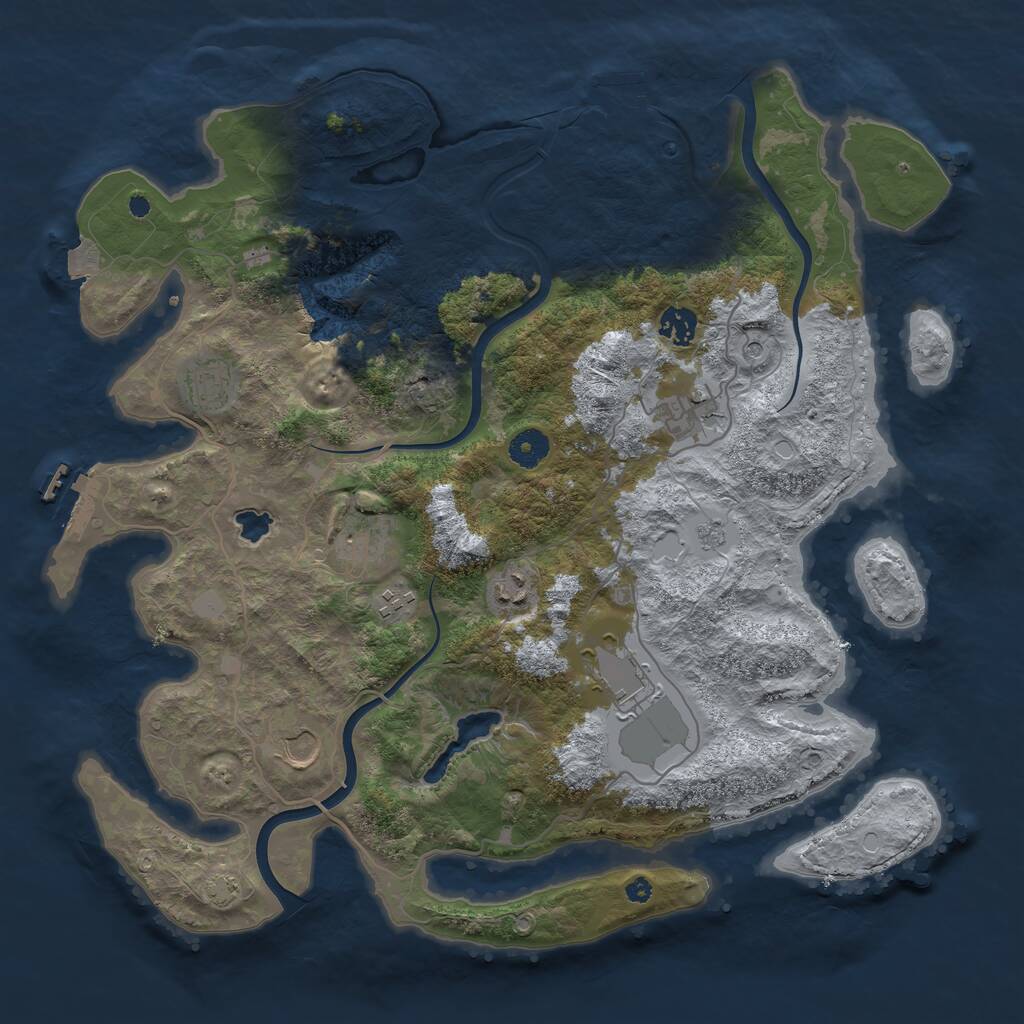 Rust Map: Procedural Map, Size: 4000, Seed: 141029569, 14 Monuments
