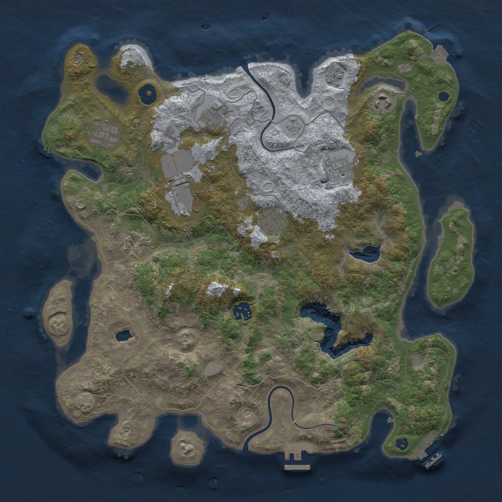 Rust Map: Procedural Map, Size: 4000, Seed: 1867644325, 15 Monuments