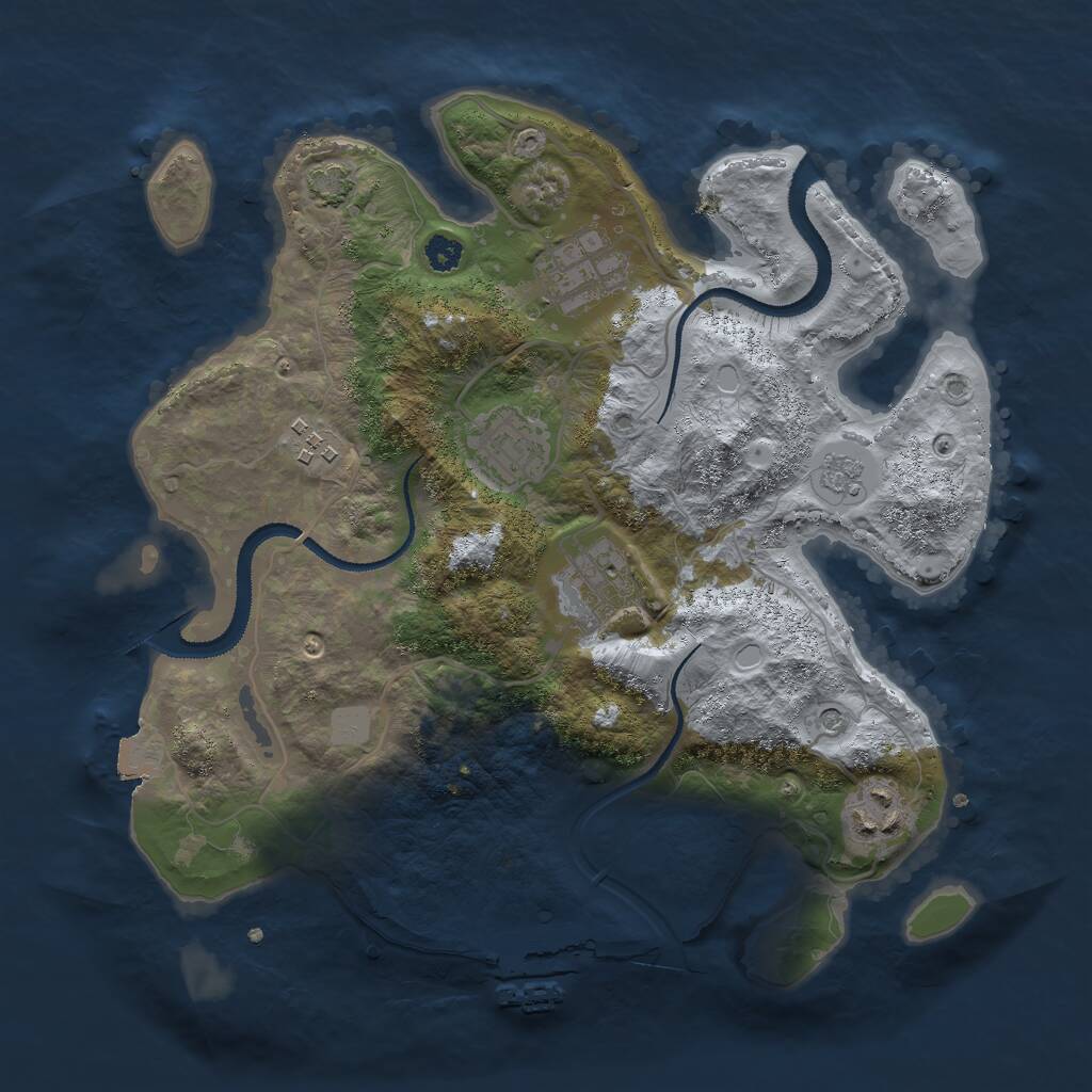 Rust Map: Procedural Map, Size: 3000, Seed: 19760923, 10 Monuments