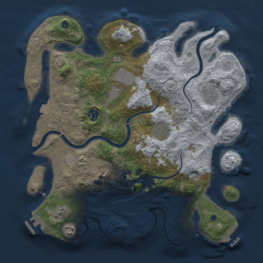Rust Map: Procedural Map, Size: 3500, Seed: 998047438, 13 Monuments