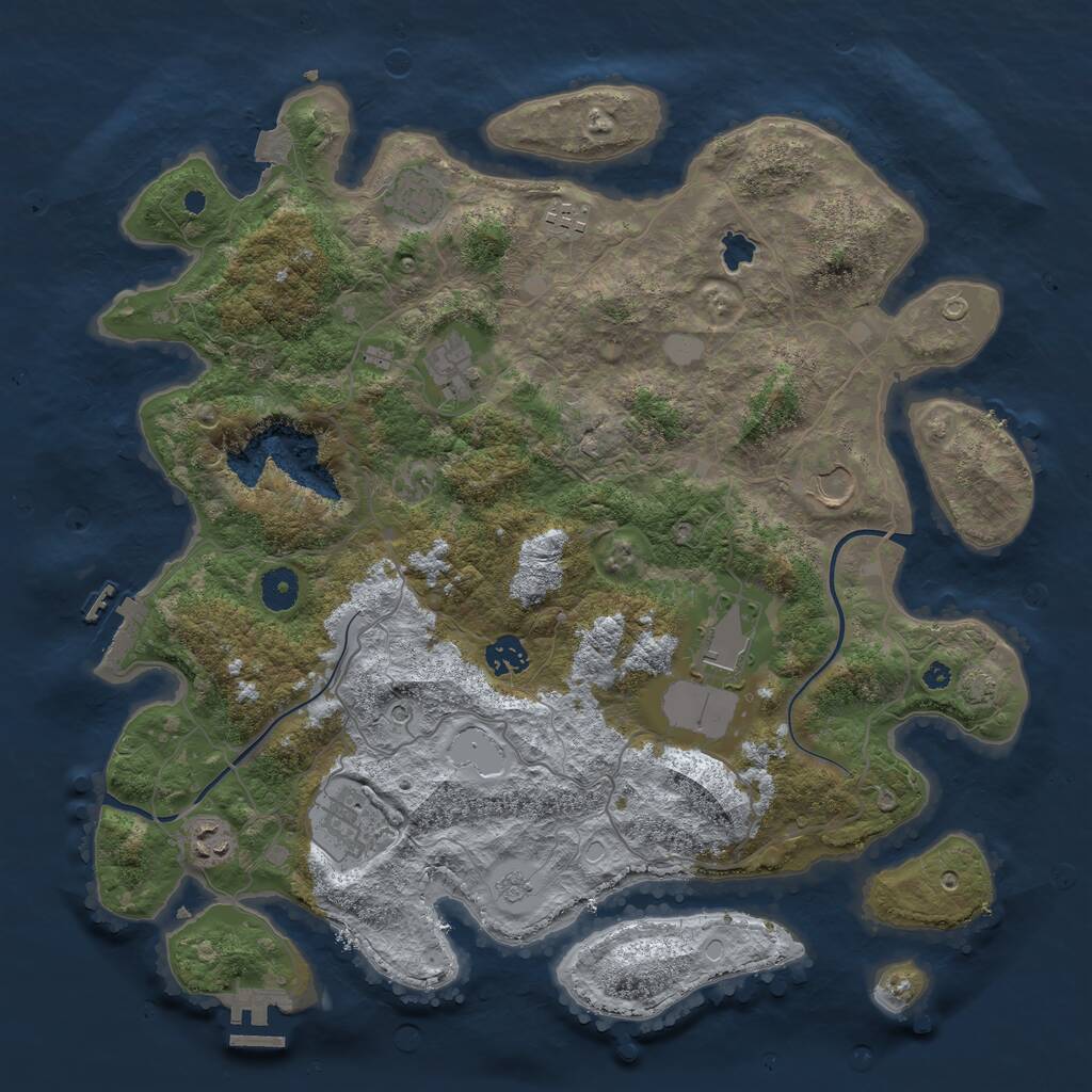 Rust Map: Procedural Map, Size: 4000, Seed: 15610, 14 Monuments