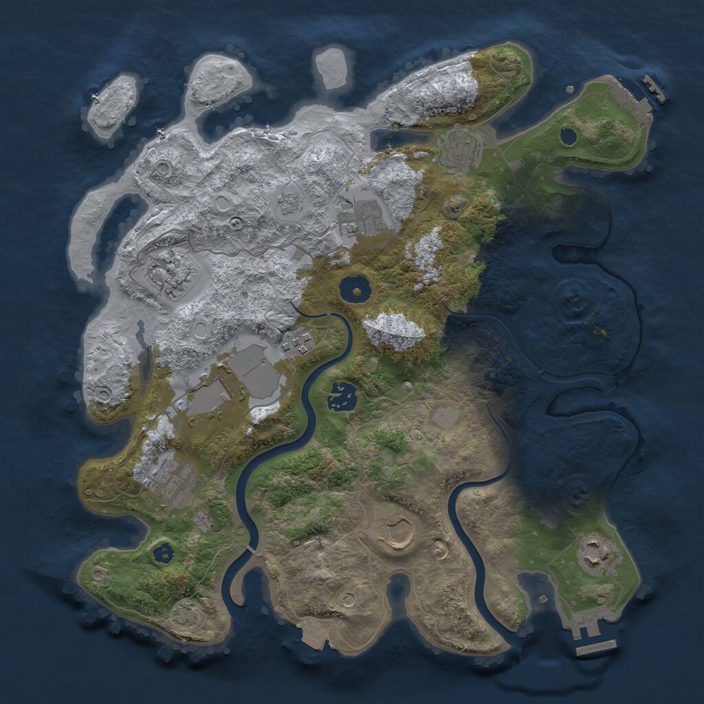 Rust Map: Procedural Map, Size: 3500, Seed: 1552739216, 15 Monuments