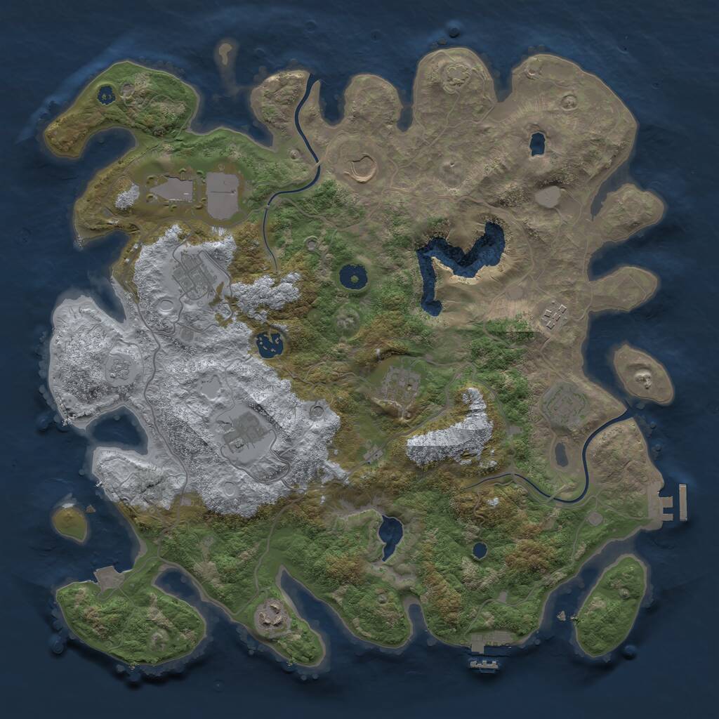 Rust Map: Procedural Map, Size: 4000, Seed: 35746, 15 Monuments