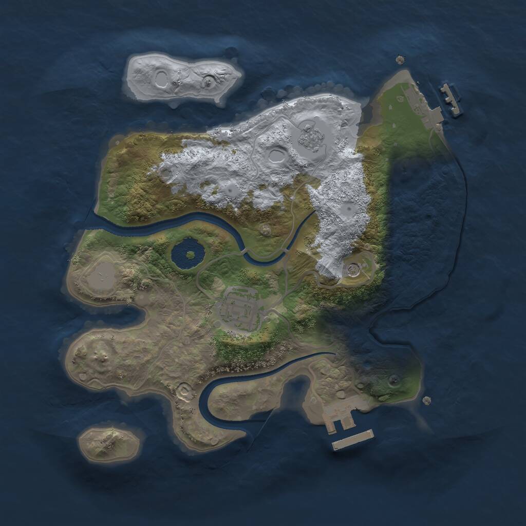 Rust Map: Procedural Map, Size: 2500, Seed: 2454, 6 Monuments