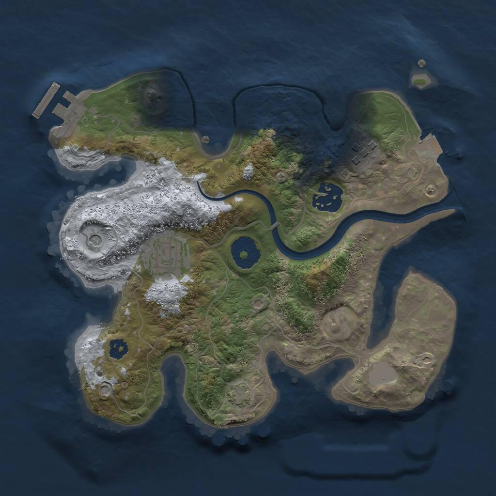 Rust Map: Procedural Map, Size: 2500, Seed: 2459, 7 Monuments