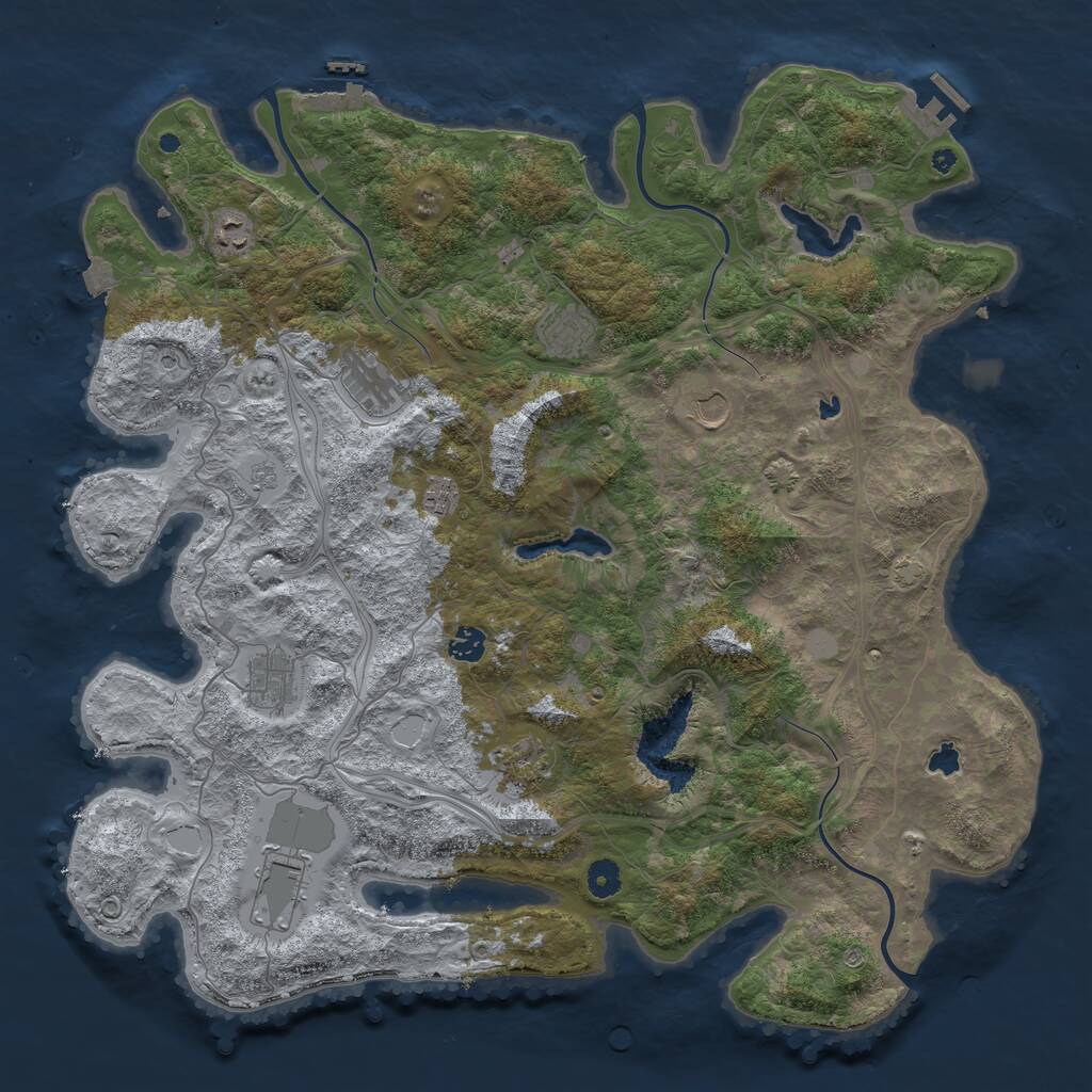 Rust Map: Procedural Map, Size: 4500, Seed: 1633656020, 15 Monuments