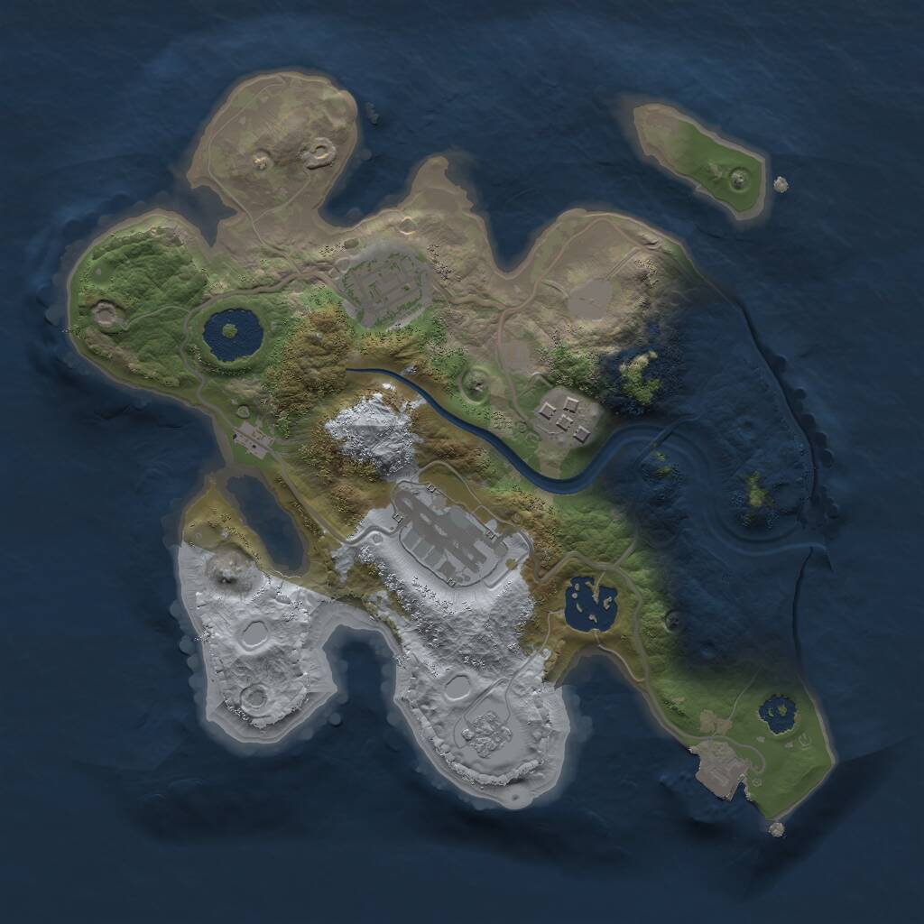 Rust Map: Procedural Map, Size: 2500, Seed: 2797, 6 Monuments