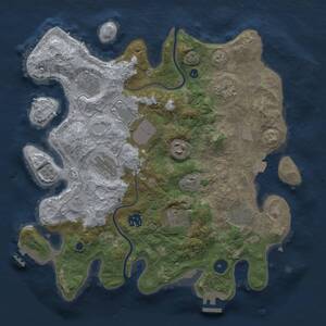 Thumbnail Rust Map: Procedural Map, Size: 3500, Seed: 1946542560, 15 Monuments