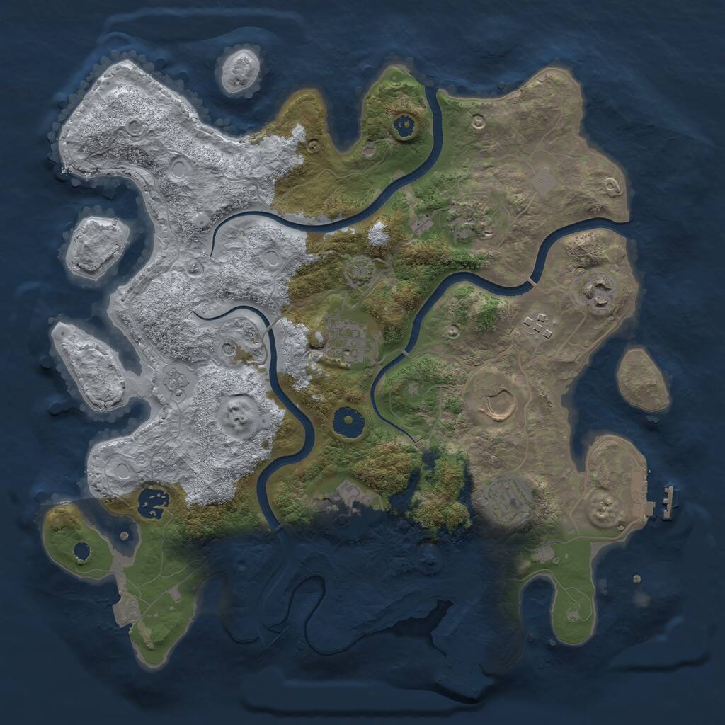 Rust Map: Procedural Map, Size: 3500, Seed: 1946542560, 14 Monuments