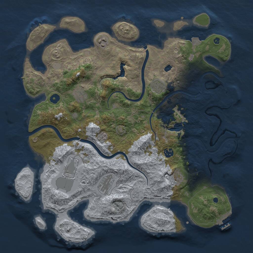 Rust Map: Procedural Map, Size: 4000, Seed: 785313595, 14 Monuments