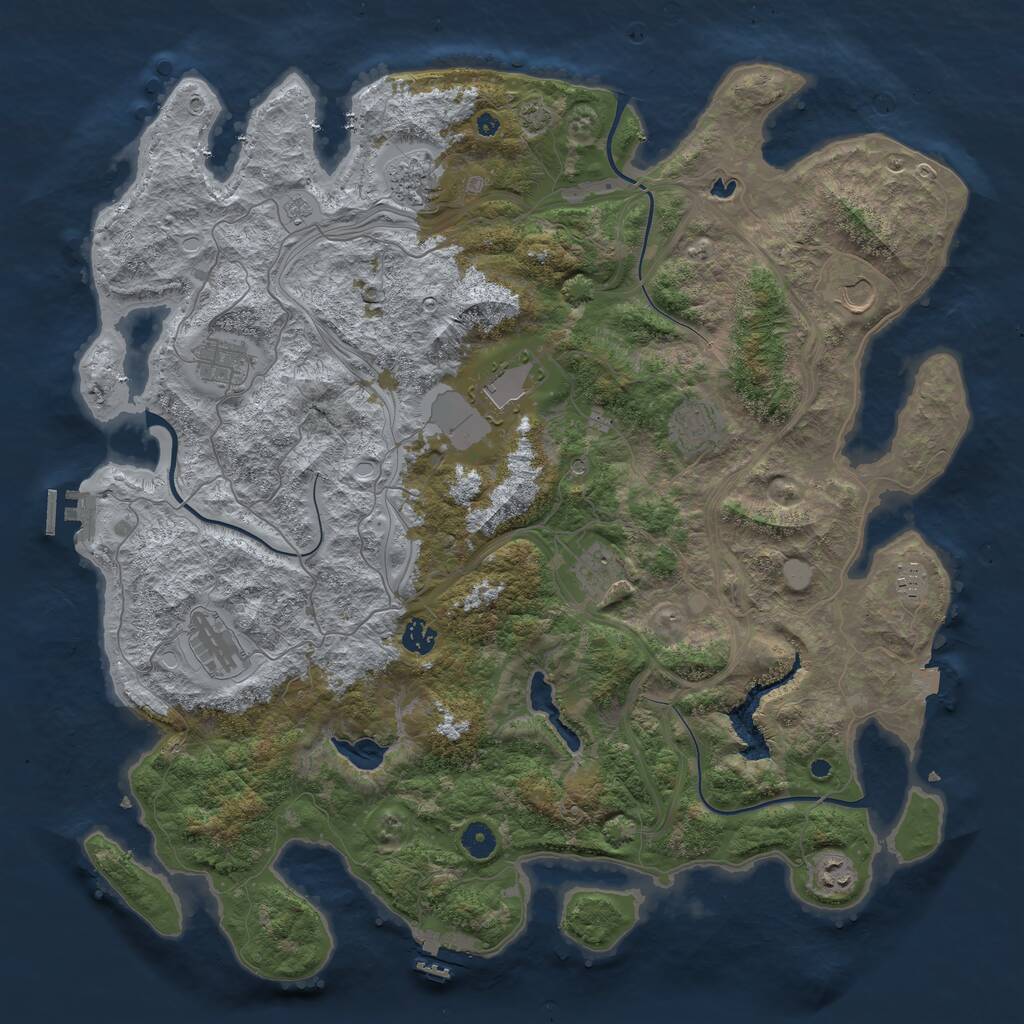 Rust Map: Procedural Map, Size: 4500, Seed: 1578, 16 Monuments