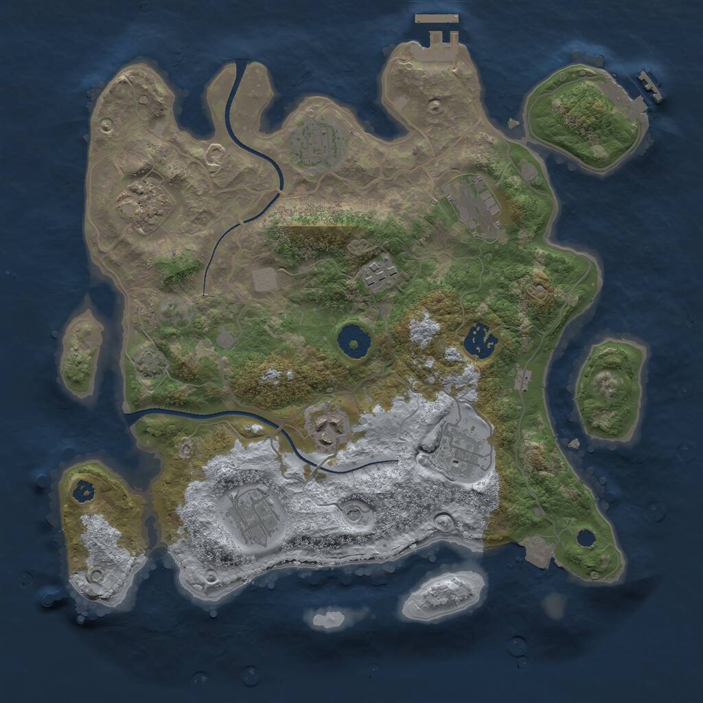Rust Map: Procedural Map, Size: 3250, Seed: 78471, 13 Monuments