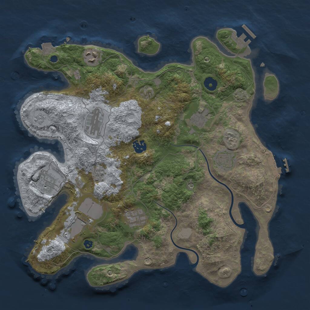 Rust Map: Procedural Map, Size: 3500, Seed: 108556452, 15 Monuments