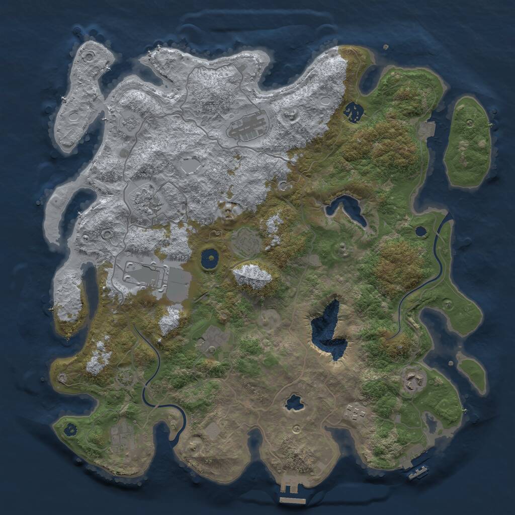 Rust Map: Procedural Map, Size: 4000, Seed: 1552739216, 15 Monuments