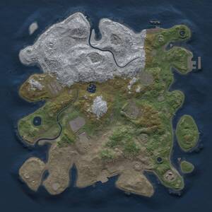 Thumbnail Rust Map: Procedural Map, Size: 3500, Seed: 1132874760, 13 Monuments