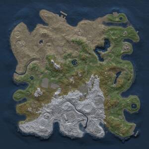 Thumbnail Rust Map: Procedural Map, Size: 4000, Seed: 898046391, 14 Monuments