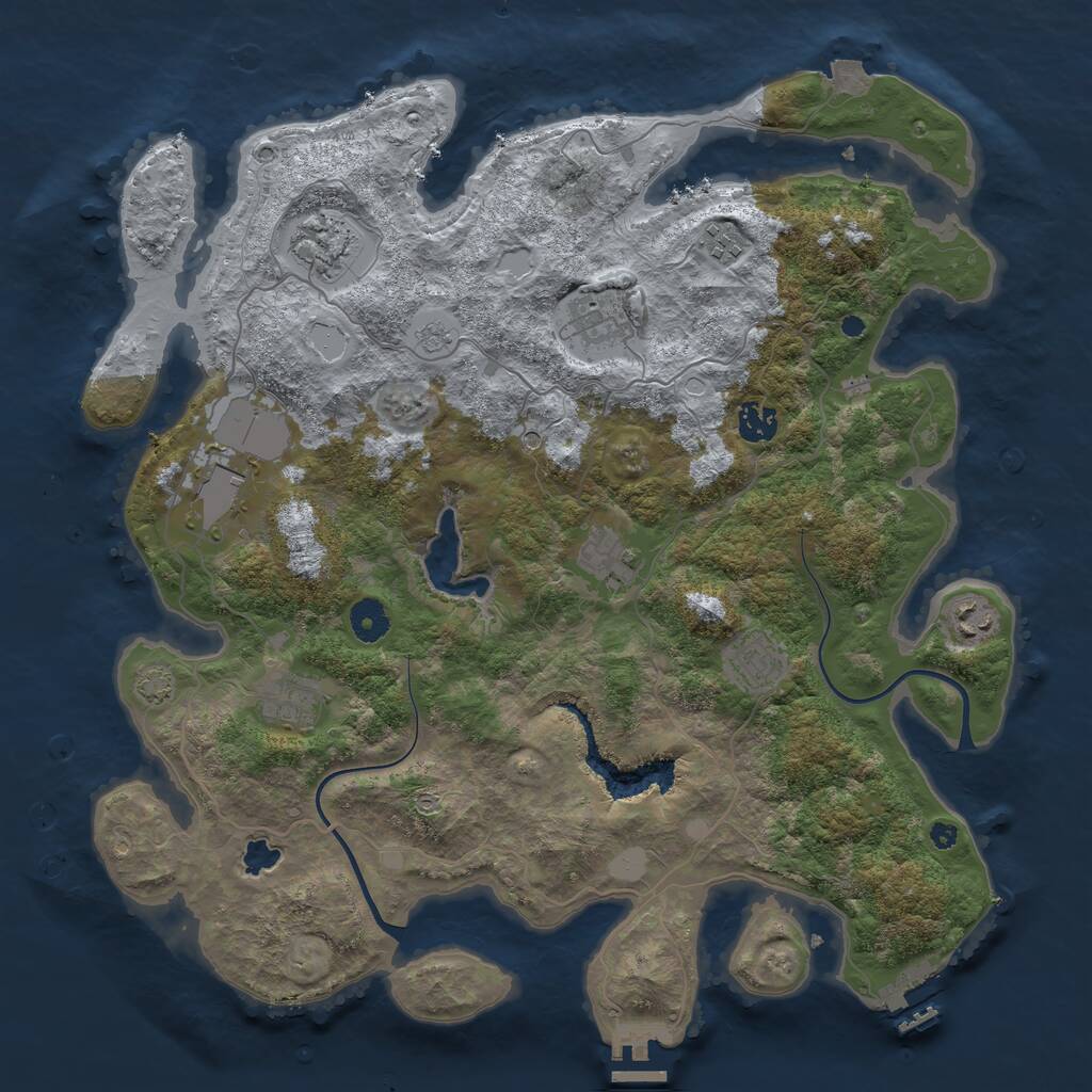 Rust Map: Procedural Map, Size: 4000, Seed: 1519237927, 15 Monuments